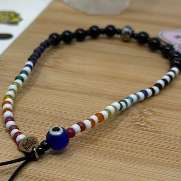 Evil Eye LTD EDITION | Authentic Handmade | String Ting | Wristlet Phone Strap - Picture 2 of 5